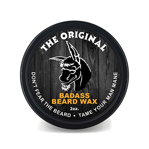 Product Cover Badass Beard Care Beard Wax For Men - The original Scent, 2 oz - Softens Beard Hair, Leaves Your Beard Looking and Feeling More Dense