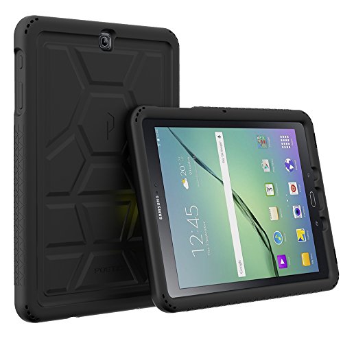 Product Cover Poetic Galaxy Tab S2 9.7 Case - Poetic [Turtle Skin Series]-[Corner/Bumper Protection][Tactile Side Grip][Sound-Amplification][Bottom Air Vents] Protective Silicone Case Black