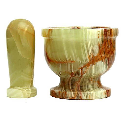 Product Cover Multi Green Onyx Mortar & Pestle - Beautiful yet Sturdy for Tough Jobs - 2.5