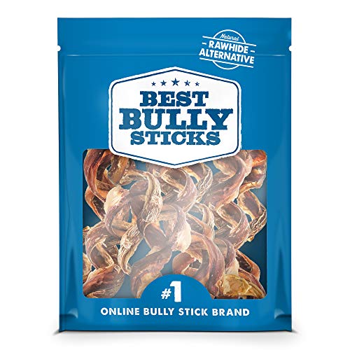 Product Cover Best Bully Sticks Premium 10-to-12-inch Curly Bully Sticks (12 Pack) - Made of All-Natural, Free-Range, Grass-Fed Beef - Promotes Dental Health
