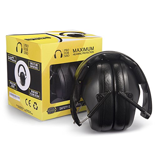 Product Cover Pro For Sho 34dB NRR Safety Ear Protection - Special Designed Ear Muffs Lighter Weight & Maximum Hearing Protection - Standard Size, Black