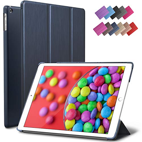 Product Cover iPad Air Case, ROARTZ Metallic Navy Blue Slim Fit Smart Rubber Coated Folio Case Hard Shell Cover Light-Weight Auto Wake/Sleep for Apple iPad Air 1st Generation Model A1474/A1475/A1476 Retina Display
