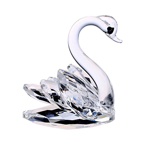 Product Cover H&D Sparkle Crystal Swan Figurine Collection Paperweight Table Centerpiece Ornament