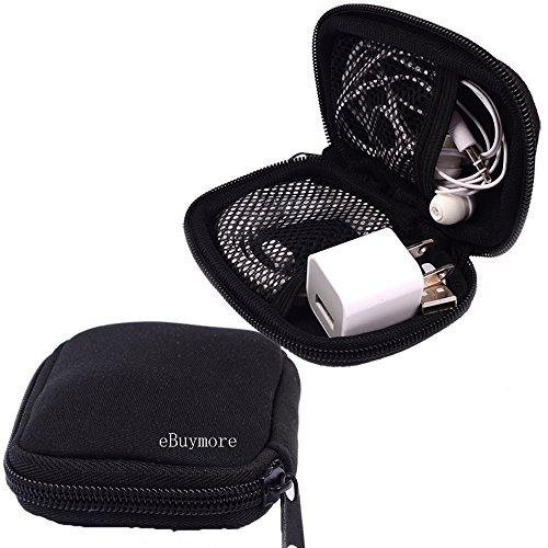 Product Cover Black Universal Neoprene Zipper Headphone Headset Dock Charger Cable Organizer Electronics Accessories Case Various USB, Mp3, Charge, Cable organizer Pouch