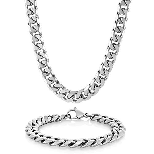 Product Cover West Coast Jewelry Men's Stainless Steel Curb Chain Bracelet 8.5