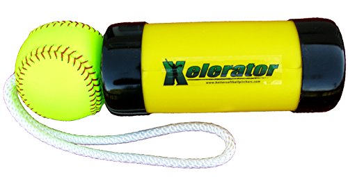 Product Cover The Composite Xelerator Fastpitch Softball Pitching Trainer and Warm Up Tool with 12 Inch Premium Leather Indoor Ball for Improved Grip
