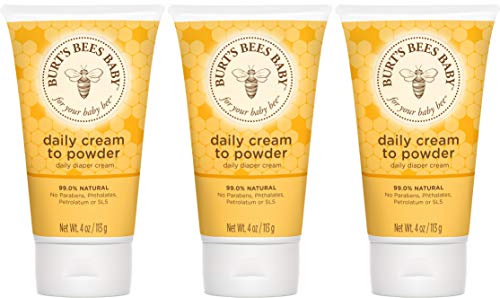 Product Cover Burt's Bees Baby Daily Cream to Powder, Talc-Free Diaper Rash Cream - 4 Ounces Tube - Pack of 3