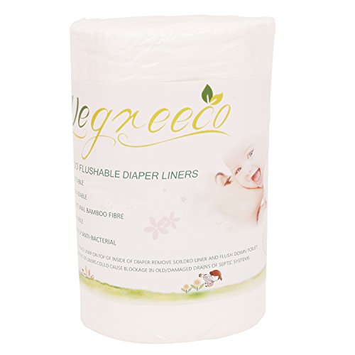 Product Cover Wegreeco 100% Bamboo Unscented Biodegradable Diaper Liners,Fragance Free and Chlorine Free - 100 Sheets Per Roll (1 Roll, Bamboo)