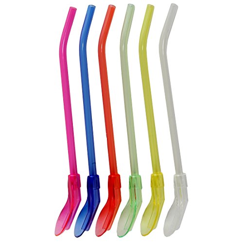 Product Cover Home-X - Colorful Stirring Spoon Straws (Set of 6), The Ultimate Two-In-One Kitchen Utensil Perfect for Cereal, Smoothies, Milkshakes, and Soups