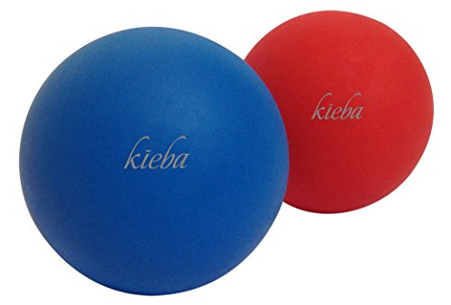 Product Cover Kieba Massage Lacrosse Balls for Myofascial Release, Trigger Point Therapy, Muscle Knots, and Yoga Therapy. Set of 2 Firm Balls (Blue and Red)