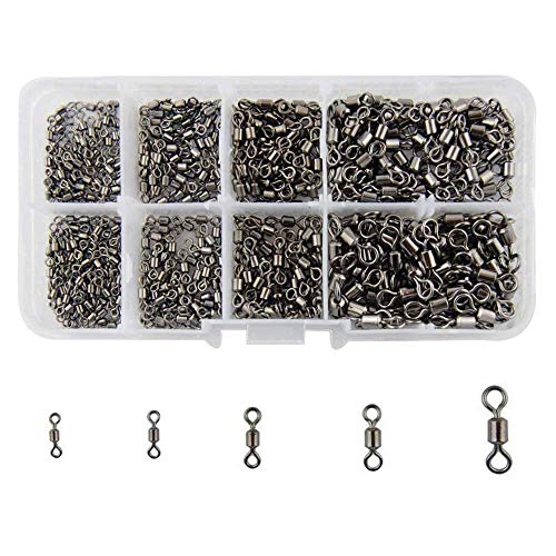 Product Cover Shaddock Fishing 500pcs/box Size 2 4 6 8 10 Fishing Rolling Swivel High-Strength Stainless Steel Rolling Barrel Swivel Fishing Tackle-30Lb to 97 Lb