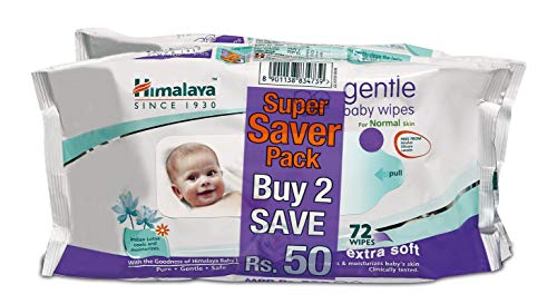Product Cover Himalaya Gentle Baby Wipes (72 Napkins of 2 packs)
