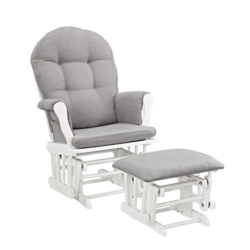 Product Cover Windsor Glider and Ottoman, White with Gray Cushion