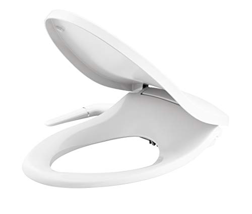 Product Cover Kohler K-5724-0 Puretide Elongated Manual Bidet Toilet Seat, White With Quiet-Close Lid And Seat, Adjustable Spray Pressure And Position, Self-Cleaning Wand, No Batteries Or Electrical Outlet Needed