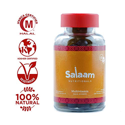 Product Cover Salaam Nutritionals Halal Adult Gummy Multivitamins - 11 Essential Vitamins and Minerals with Antioxidants - Kosher, Vegetarian, Non-GMO, Gluten, Dairy, Nut Free (90 Count)