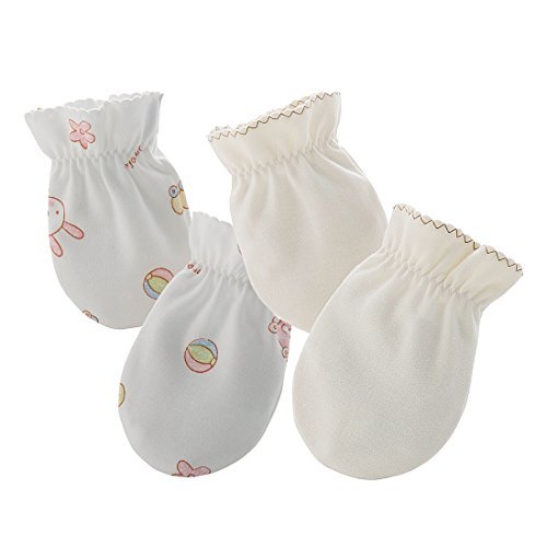 Product Cover Babiesnature 100% Organic Cotton Newborn Baby Cotton Gloves No Scratch Mittens for Infants, Boys, and Girls 0-6 months (2-pack)