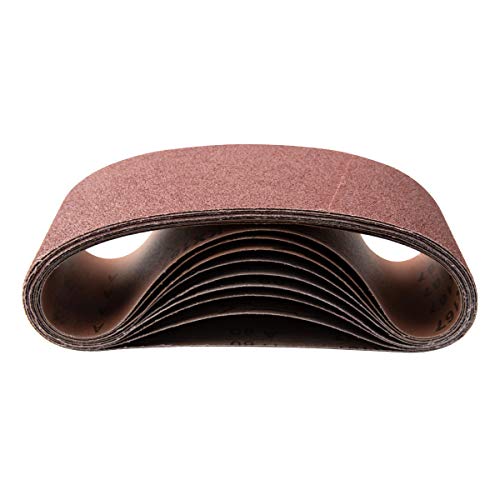 Product Cover POWERTEC 110110 4 x 36 Inch Sanding Belts | 120 Grit Aluminum Oxide Sanding Belt | Premium Sandpaper - 10 Pack
