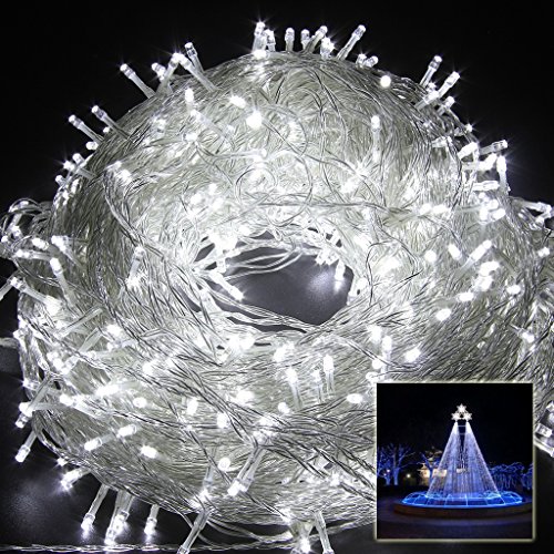 Product Cover Excelvan Safe Low Voltage 8 Modes 500 LEDs 100m/328ft Dimmable Fairy String Lights with Transparent String for Bedroom Patio Garden Gate Yard Party Wedding Christmas Decoration, Cool White