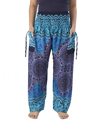 Product Cover Lannaclothesdesign Women's Smocked Waist Printed Loose Fit Yoga Harem Pants