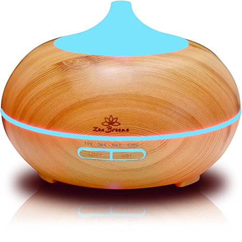 Product Cover Zen Breeze Essential Oil Diffuser, 2019 Model Aromatherapy Diffuser, 14 Color Night Light, Best Wood Grain, Housewarming Gift Ideas, Wedding & Birthday Gifts Edition