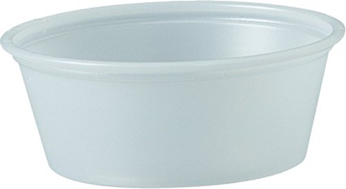 Product Cover Solo Plastic Cups 1.5 oz Clear Portion Container for Food, Beverages, Crafts (Pack of 250)