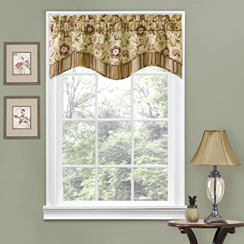Product Cover TRADITIONS BY WAVERLY Navarra Short Valance Small Window Curtains Bathroom, Living Room and Kitchens, 52