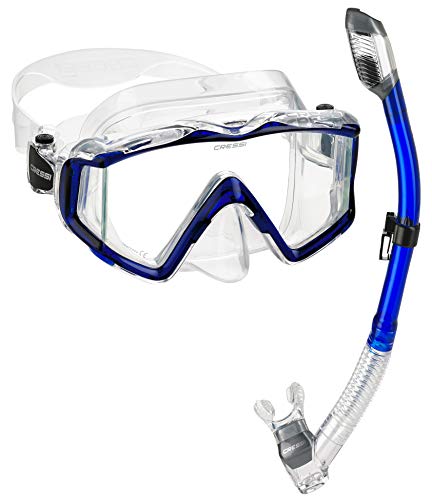 Product Cover Cressi Panoramic Wide View Mask Dry Snorkel Set, Blue