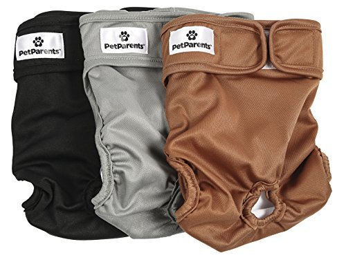 Product Cover Pet Parents Premium Washable Dog Diapers (3pack) of Doggie Diapers, Color: Natural, Size: Small Dog Diapers
