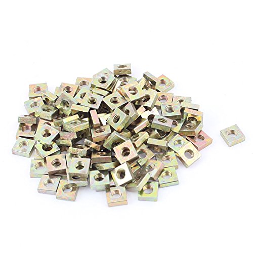 Product Cover uxcell M3x5.5mmx2mm Zinc Plated Square Nuts Bronze Tone 100pcs