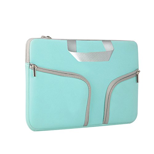 Product Cover Chromebook Case, HESTECH 14-15.6 Neoprene Laptop Sleeve with Handle for 15-15.6 Inch HP Dell Asus Acer Thinkpad Samsung Laptops Lenovo Yoga,Mint Green
