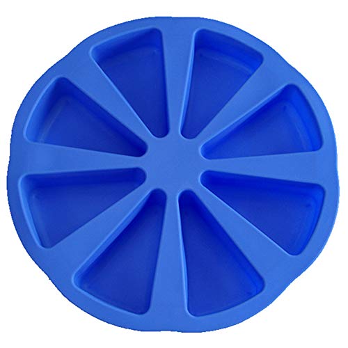 Product Cover Mirenlife 8 Triangle Cavity Silicone Portion Cake Pan Scottish Scone & Cornbread Pan Slices Pastry Pan Pizza Slices Pan (Blue)