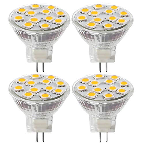 Product Cover 2.4W LED MR11 Light Bulbs, 12v 20w Halogen Replacement, GU4 Bi-Pin Base, Soft White 3000K, (Pack Of 4)