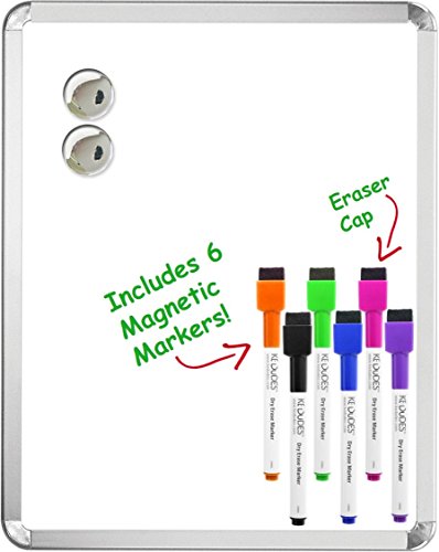 Product Cover Magnetic 11'' x 14'' Small Dry Erase Whiteboard. Includes 6 Magnetic Dry Erase Markers, Assorted Colors. Great for Fridge, Locker, and More!