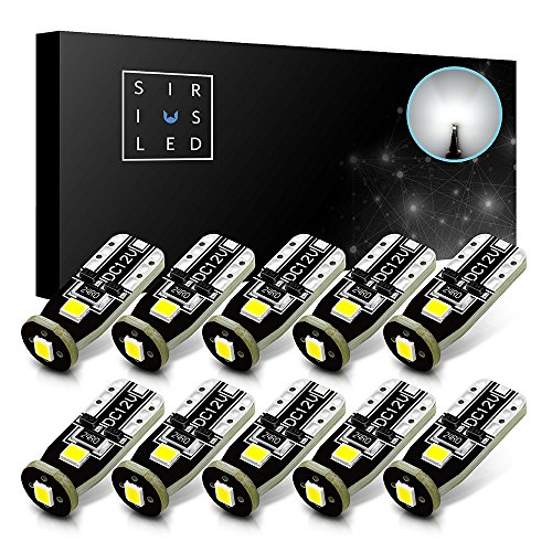 Product Cover SIRIUSLED 194 Extremely Bright 3030 Chipset LED Bulbs for Car Interior Dome Map Door Courtesy License Plate Lights Compact Wedge T10 168 2825 Xenon White Pack of 10