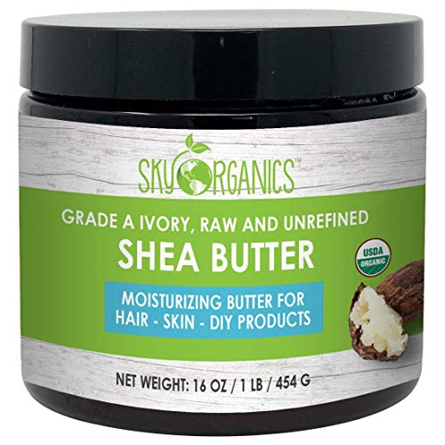 Product Cover Organic Raw Unrefined Shea Butter by Sky Organics (16oz) Grade A Ivory Shea Butter Skin Nourishing Moisturizing & Healing For Dry Skin Dusting Powders - For Skin Care Hair Care & DIY Recipes