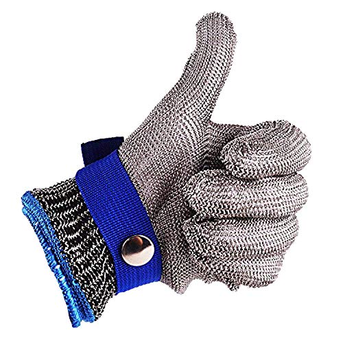 Product Cover Safety Cut Proof Stab Resistant 316L Stainless Steel Wire Butcher Glove High Performance Level 5 Protection Size M (1)