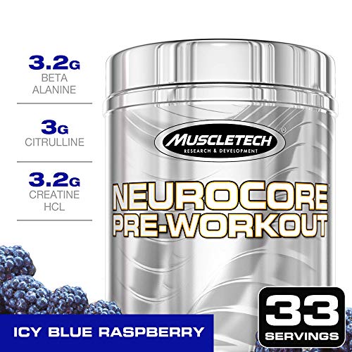 Product Cover MuscleTech Neurocore Pre Workout Powder with Creatine, Beta-Alanine, & Citrulline, Icy Blue Raspberry, 33 Servings (210g)
