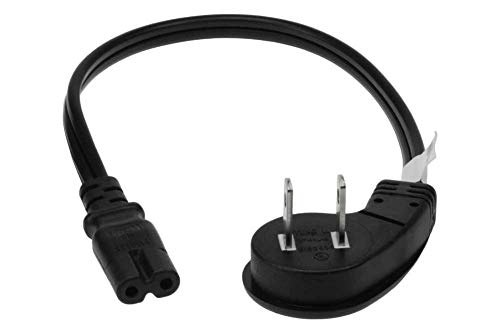 Product Cover SF Cable 1ft Ultra Low Profile Angle Non-Polarized Power Cord NEMA 1-15P to IEC320 C7 18/2 AWG