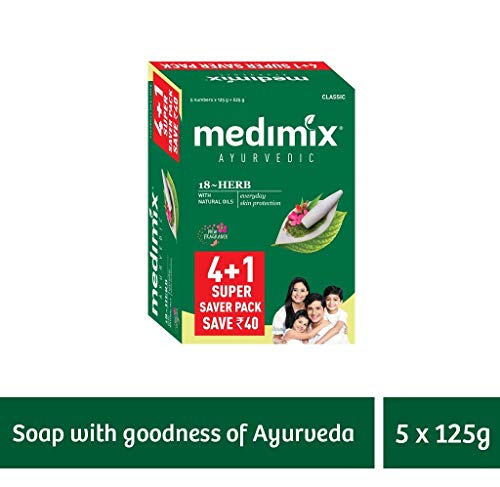 Product Cover Medimix Ayurvedic Classic 18 Herbs Soap, 125G (4+1 Offer Pack)