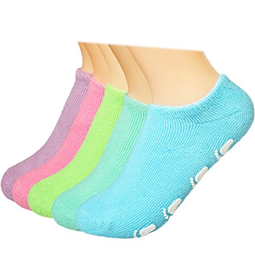 Product Cover kilofly Non-Skid Cotton Gripper Socks Value Pack [Set of 5 Pairs], 4-7 Years