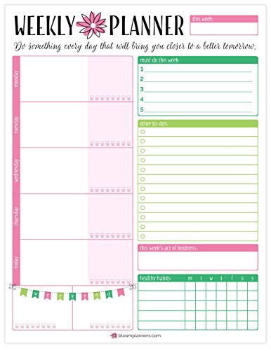 Product Cover bloom daily planners Weekly Planning System Tear Off to Do Pad - 8.5