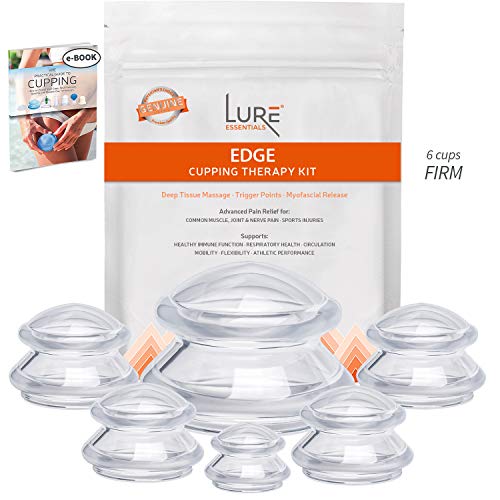 Product Cover Edge Cupping Therapy Sets - Silicone Vacuum Suction Cupping Cups - Muscle, Nerve, Joint Pain Relief (Clear)