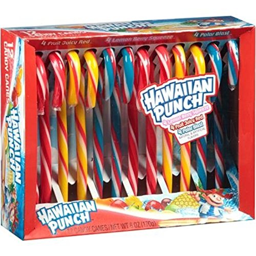 Product Cover Assorted Flavor Hawaiian Punch Candy Canes, Pack of 12