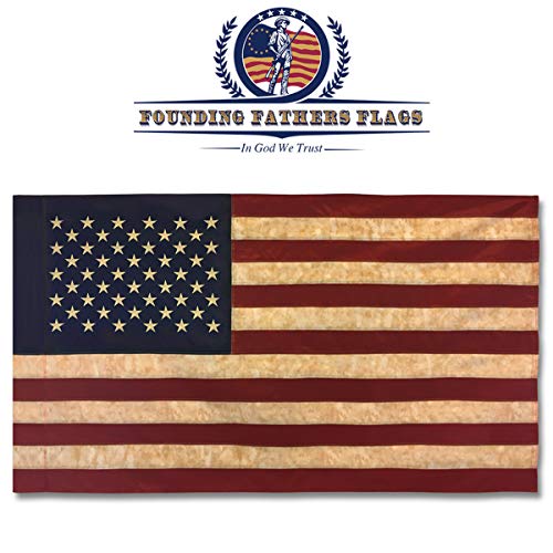 Product Cover Founding Fathers Flags Embroidered Vintage American Flag - Premium Quality Oxford Polyester - 3'x5' w/Sleeve