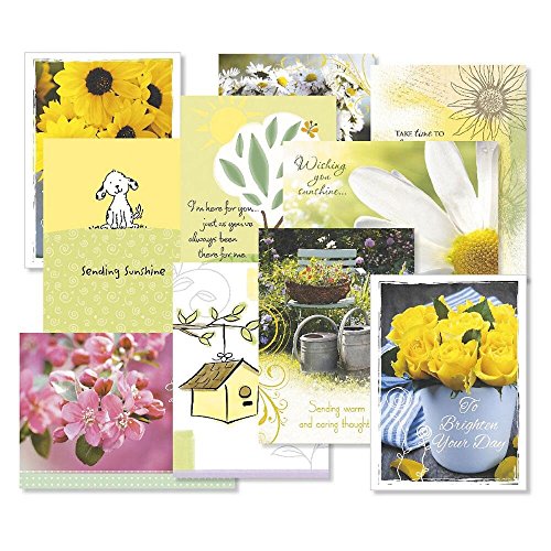 Product Cover Get Well Greeting Cards Value Pack- Set of 20 (10 designs) Large 5 x 7, Sentiments Inside, Get Well Soon Cards, Get Well Wishes, Envelopes Included