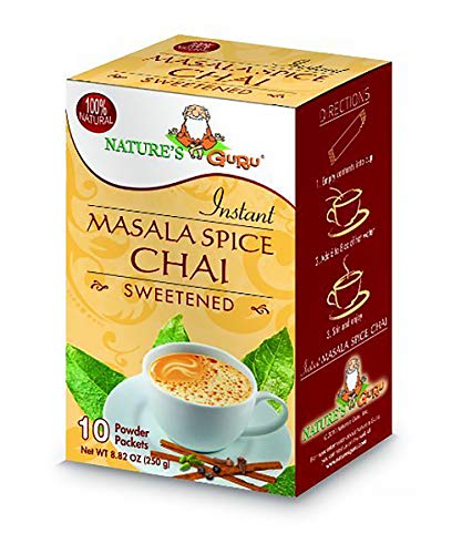 Product Cover Nature's Guru Instant Masala Chai Tea Drink Mix Sweetened 1.1 Pound Pouch (Pack of 8)