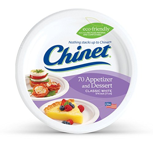 Product Cover Chinet Classic White, Round Appetizer and Dessert Plates, 6.75 Inches, 70 Count