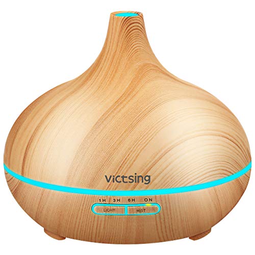 Product Cover VicTsing Essential Oil Diffuser, 300ml Oil Diffuser with 7 Color Lights and 4 Timer, Aromatherapy Diffuser with Auto Shut-off Function, Cool Mist Humidifier BPA-Free for Bedroom Home -Wood Grain