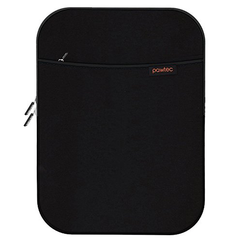 Product Cover Pawtec Shockproof Neoprene Protective Storage Carrying Sleeve Case - Compatible with Apple 12.9 Inch iPad Pro Retina Tablet - with Extra Storage Pocket for Accessories and Wall Charger (Black)