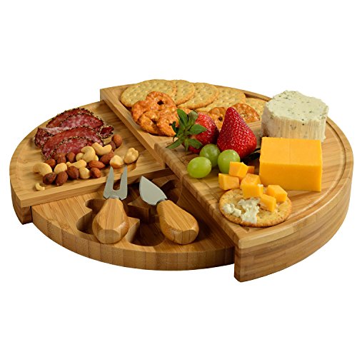 Product Cover Picnic at Ascot Patented Bamboo Cheese Board/Charcuterie Serving Platter - Stores as a Compact Wedge- Opens to 13